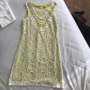 Greenish lace overlay dress